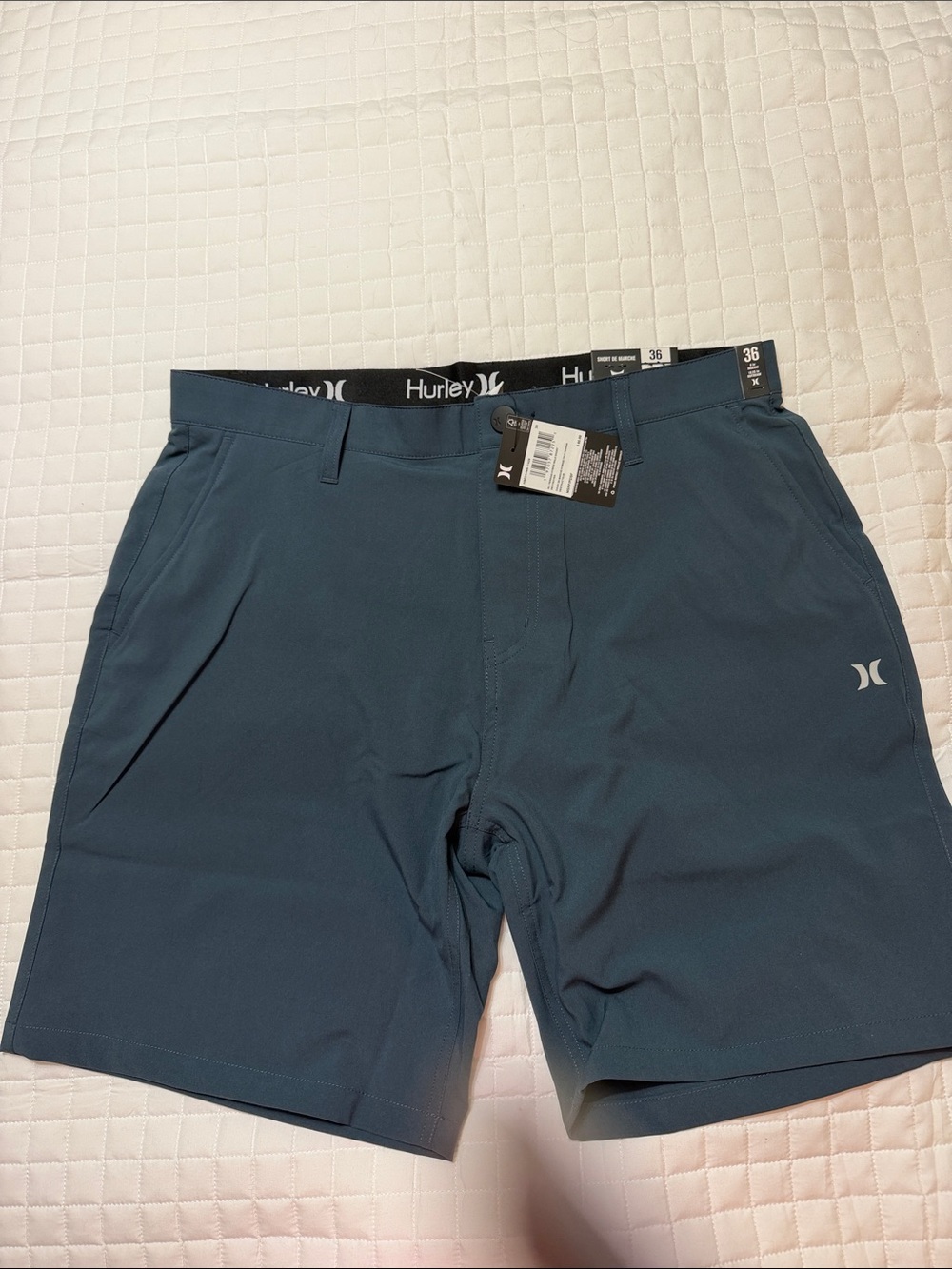 Hurley NWT Men's Slate Blue Hybrid Walk Shorts Size 36